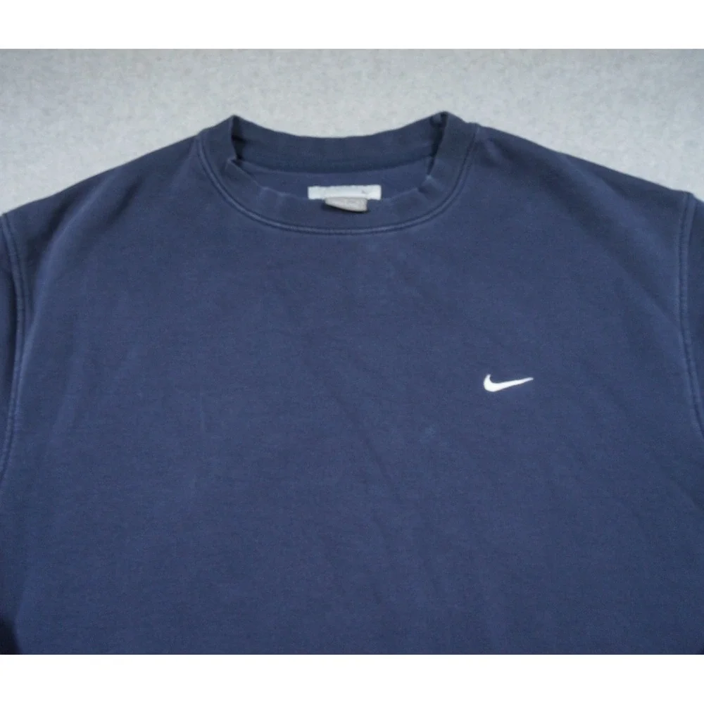 Vintage Nike Sweatshirt Mens Large Blue Crewneck Pullover Y2K Sweater Swoosh